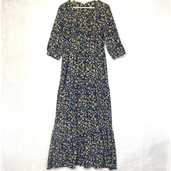Orange Creek Tiered Maxi Dress Womens Small Black Floral Cottagecore Prairie - Picture 1 of 15
